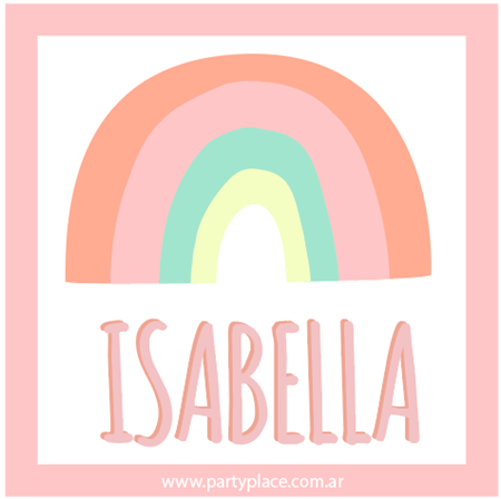 Stickers cuad. Pastel rainbow 16u Pers